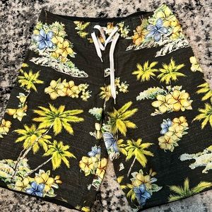 Grey Tropical Swimming Trunks